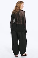 Schwarz - Pullover aus Leinenmix - 3