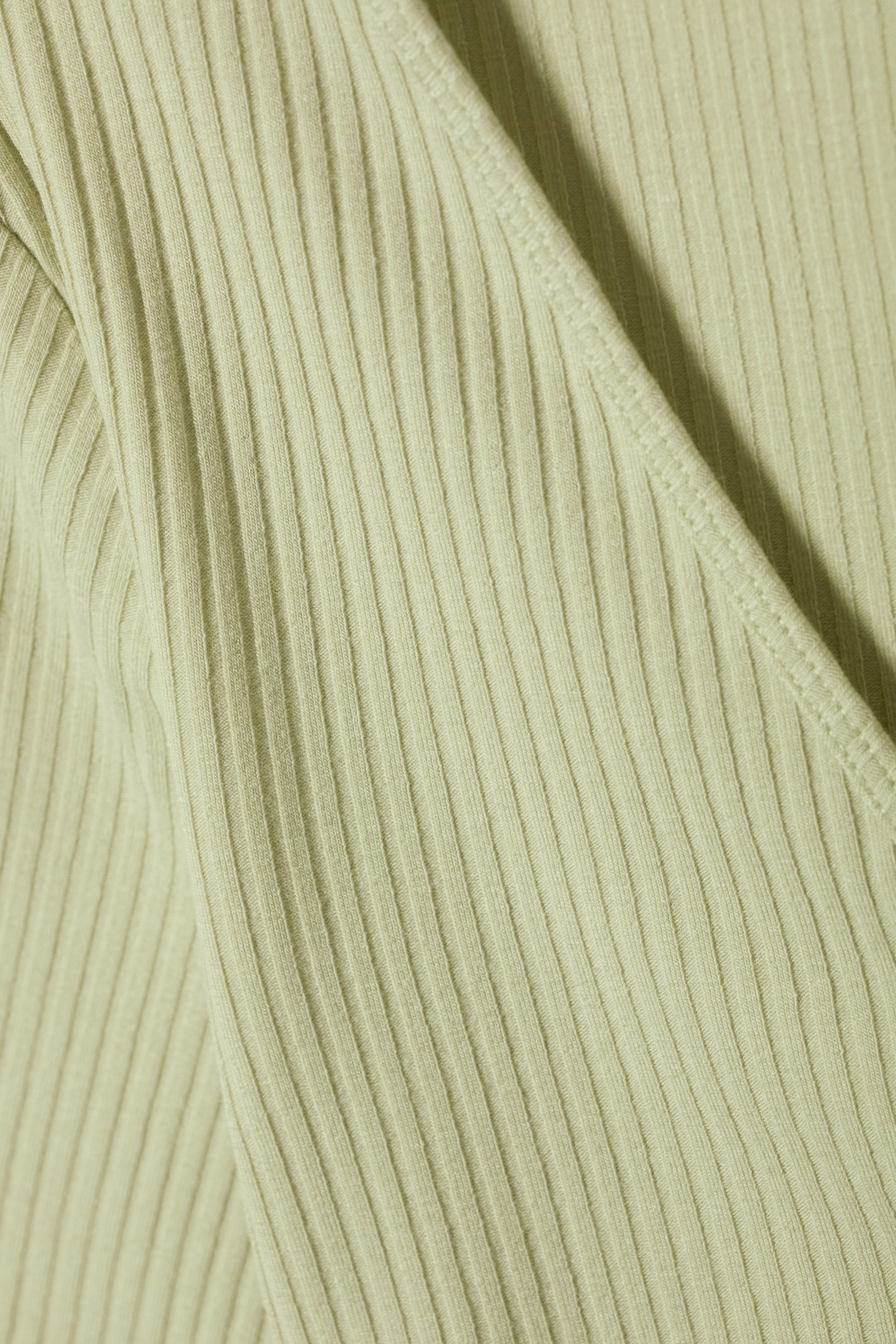 Pale green - Soft Rib Cropped T-shirt - 1