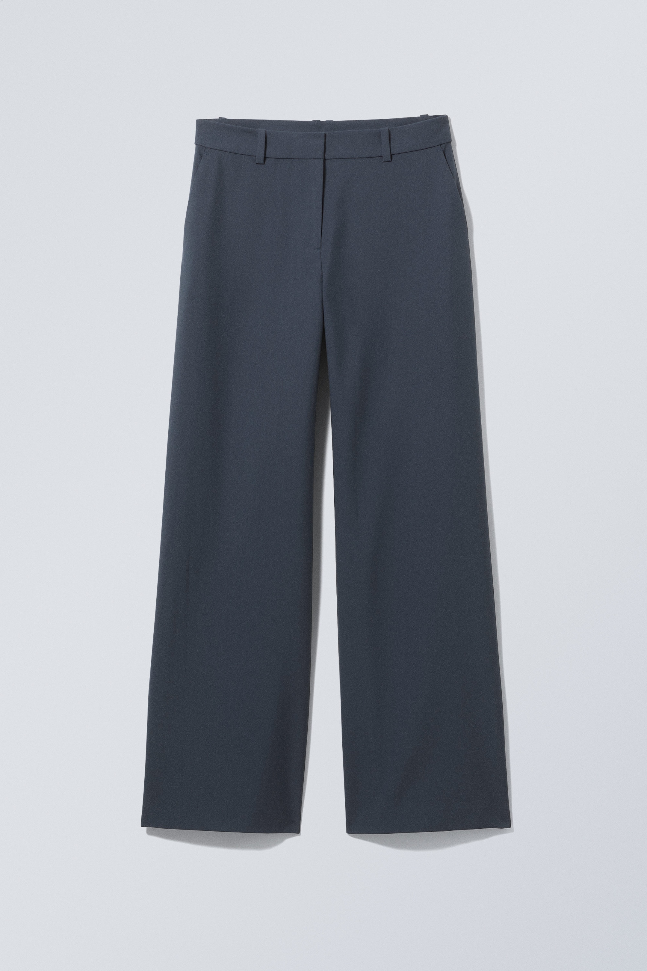 Navy - Low Rise Straight Leg Suiting Trousers - 0
