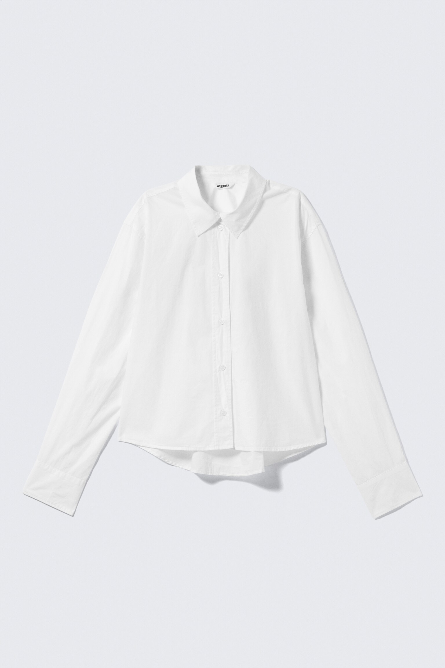 Cropped Cotton Poplin Shirt - White - 2