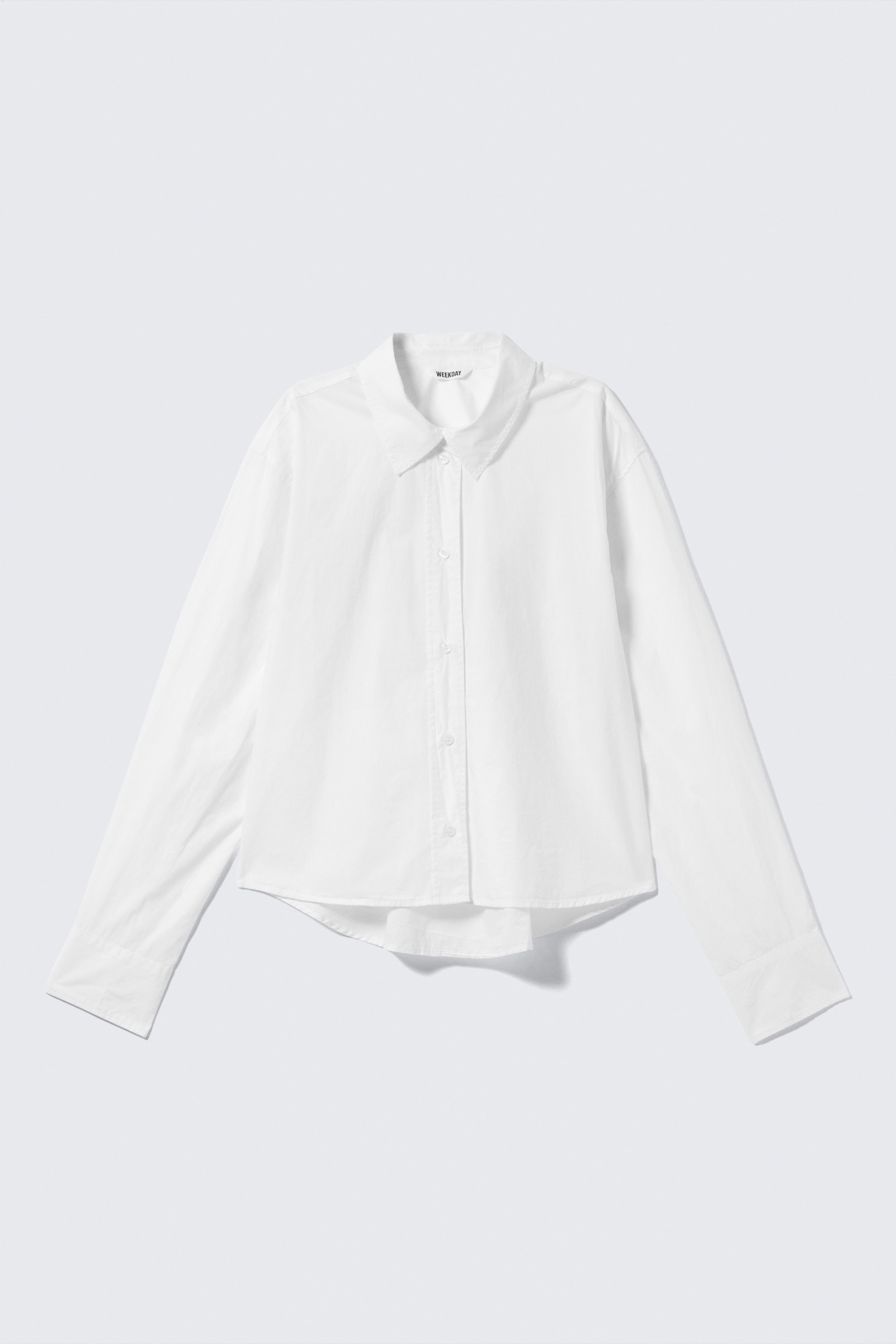 Chemise courte en popeline de coton - Blanc - 2