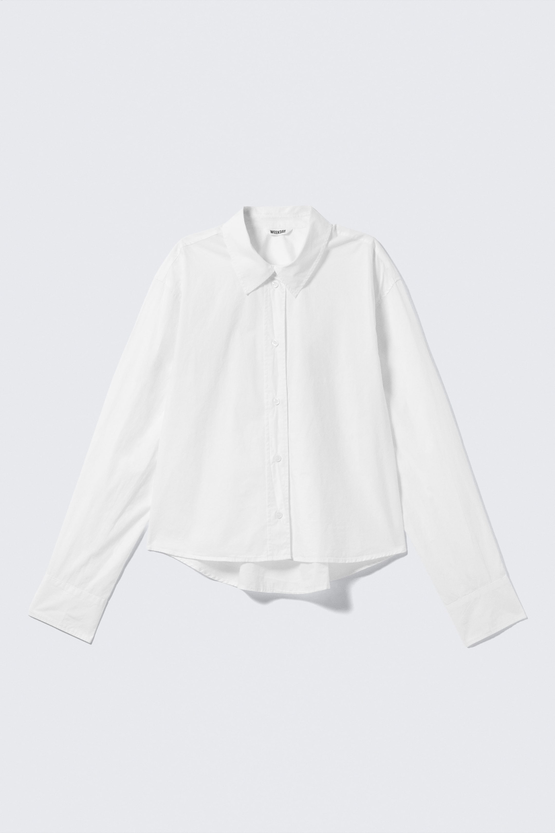 Vit - Kort bomullspoplin-skjorta - 1