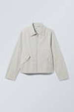 Helles Maulwurfsgrau - Jacke aus Leinenmischung - 0