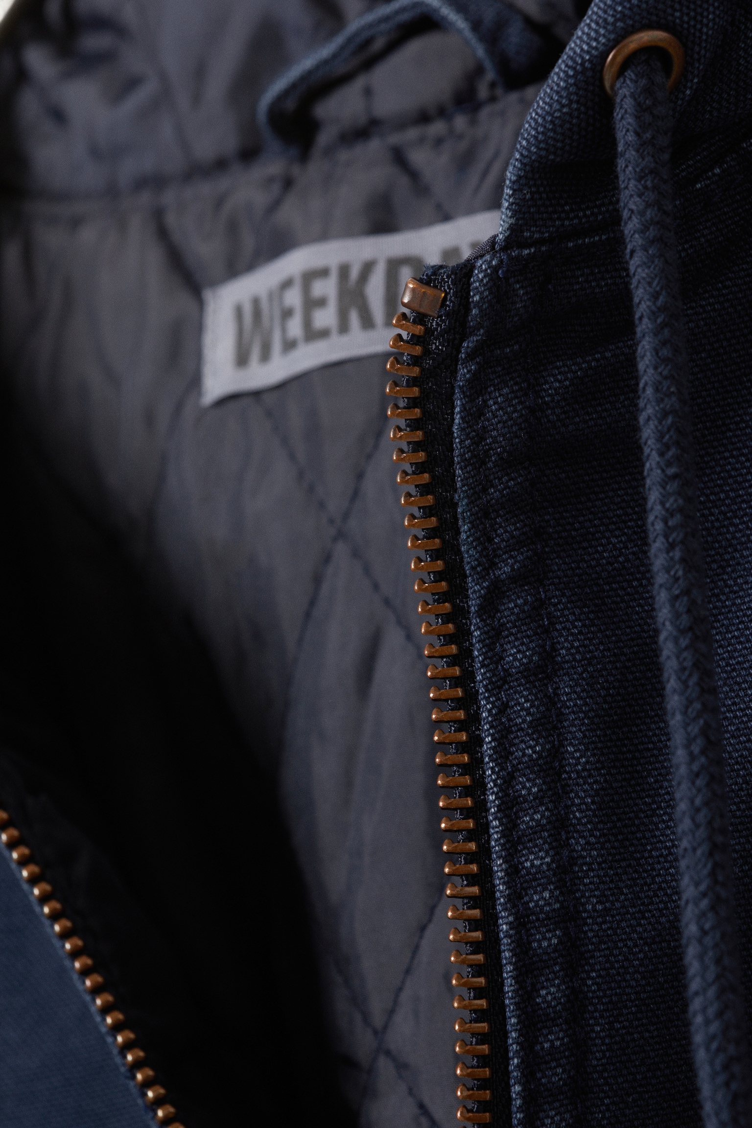 Relaxed Hooded Bomber Jacket - Marineblauw met wassing/Washed Black – Zwart - 3