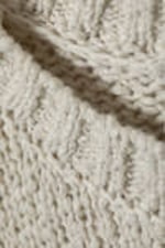 Beige - Kurzer Pullover aus schwerem Strick - 1