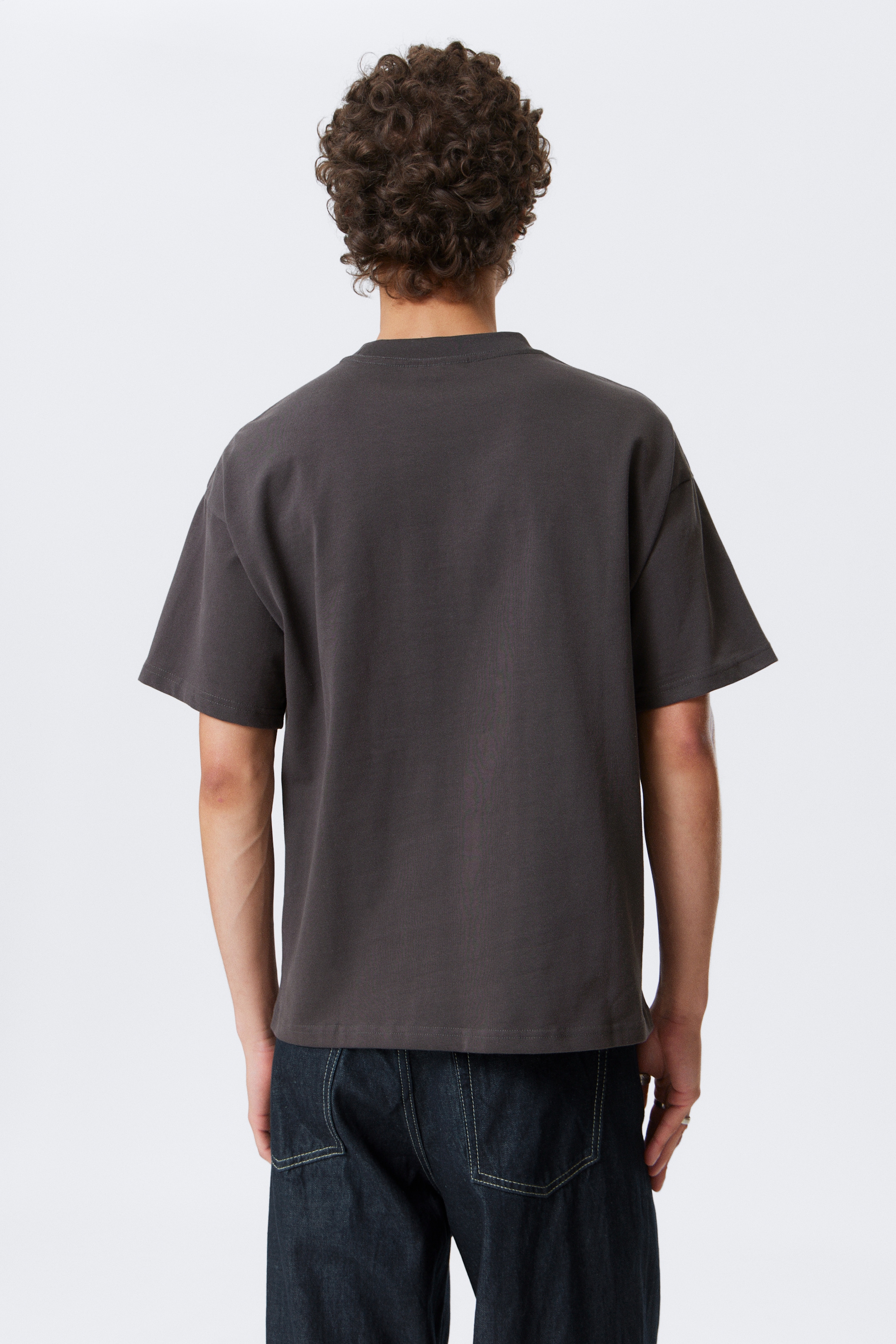 Zobacz większy obraz: Great Boxy T-shirt wagi ciężkiej - Ciemnoszary - ON | H&M PL 3