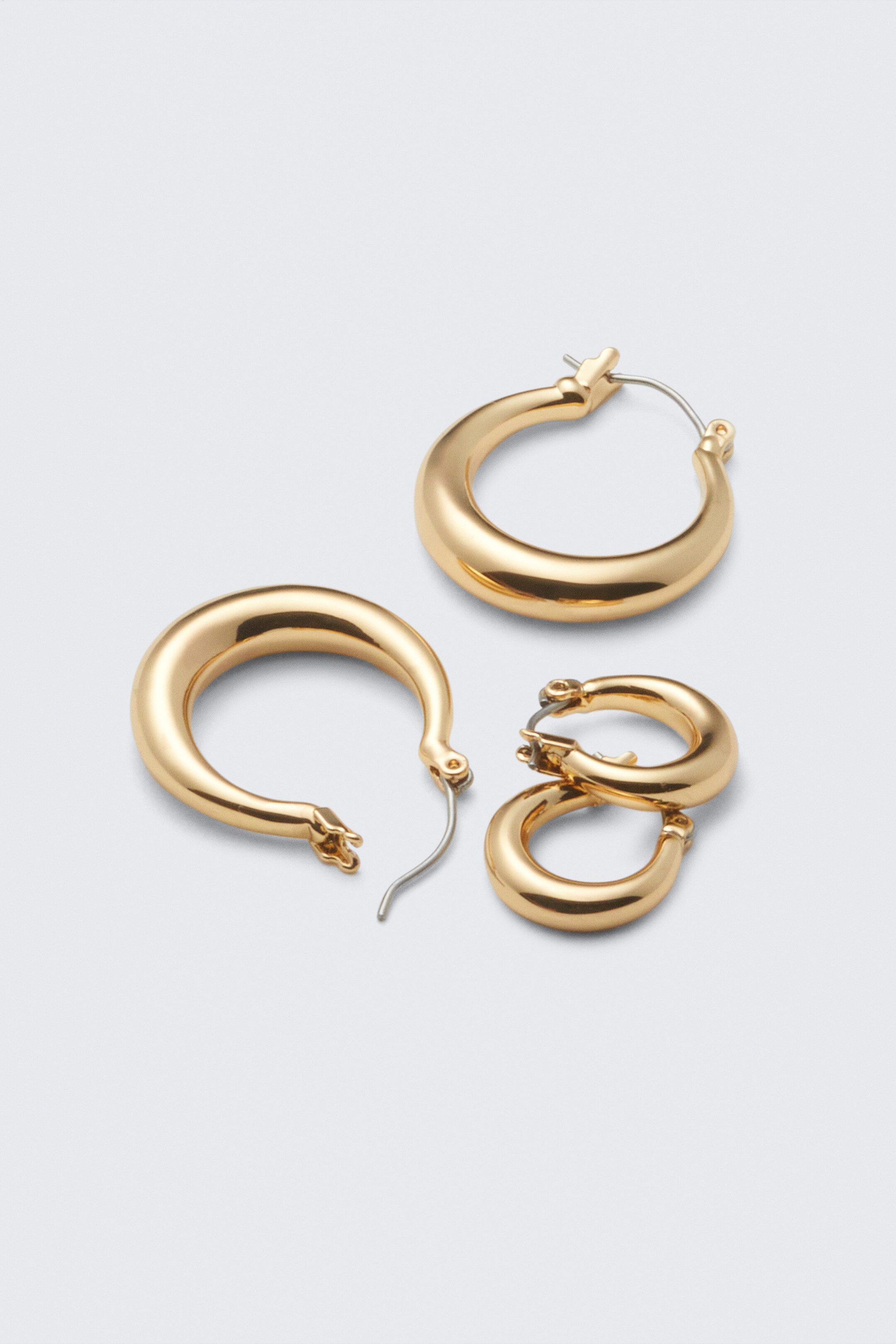 Golden - 2-pack Polished Hoop Earrings - 0