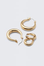 Golden - 2-pack Polished Hoop Earrings - 0