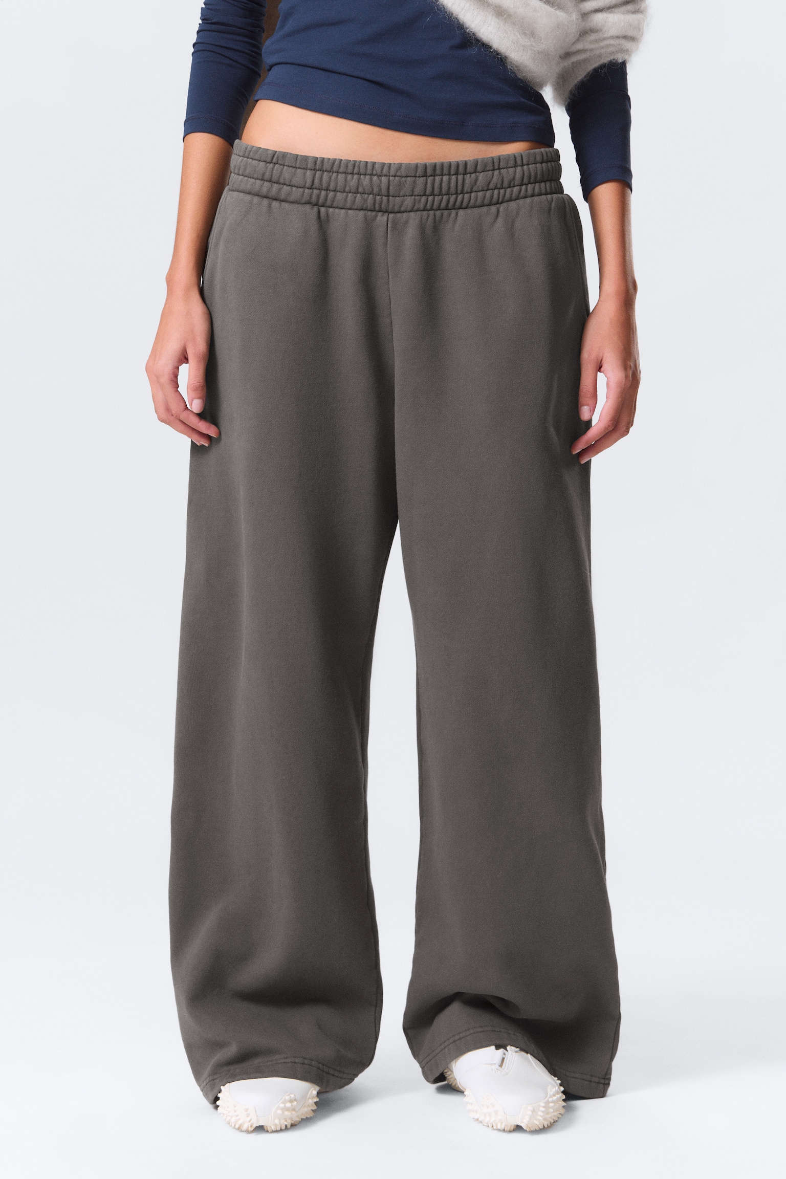 Pantalón de chándal grueso, largo y holgado - Gris oscuro lavado/Gris/Gris jaspeado/Verde oscuro/Negro/Marrón oscuro/Azul marino - 3