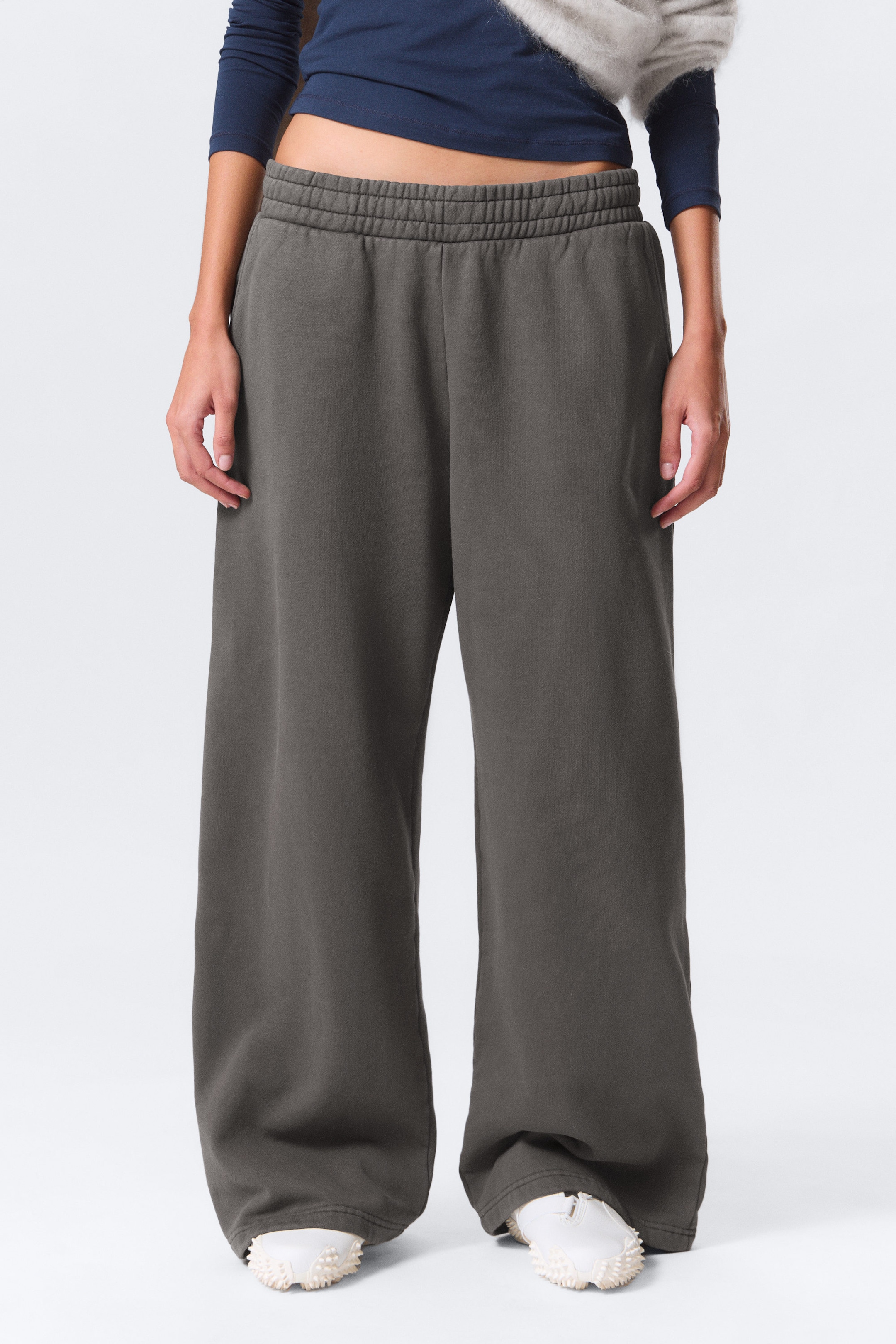 Washed Dark Grey - Loose Long Heavyweight Sweatpants - 2