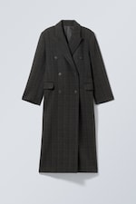 Black Check - Logan Double-Breasted Wool-Blend Coat - 0