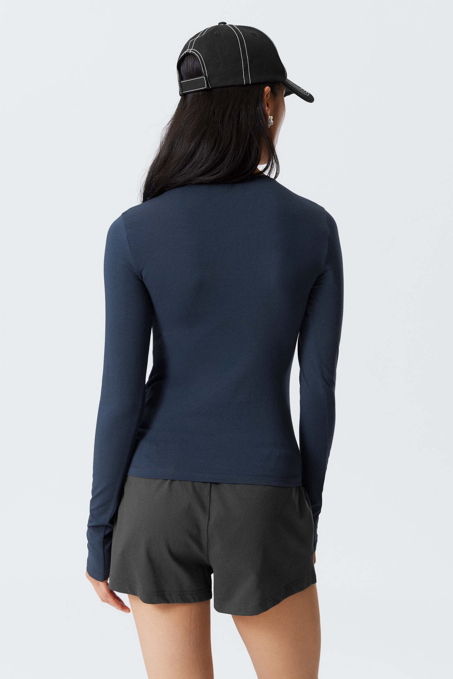 Slim Fitted Long Sleeve - Dark Dusty Blue/Dark Khaki Green/Dark Brown/Bright Orange/White/Black - 3