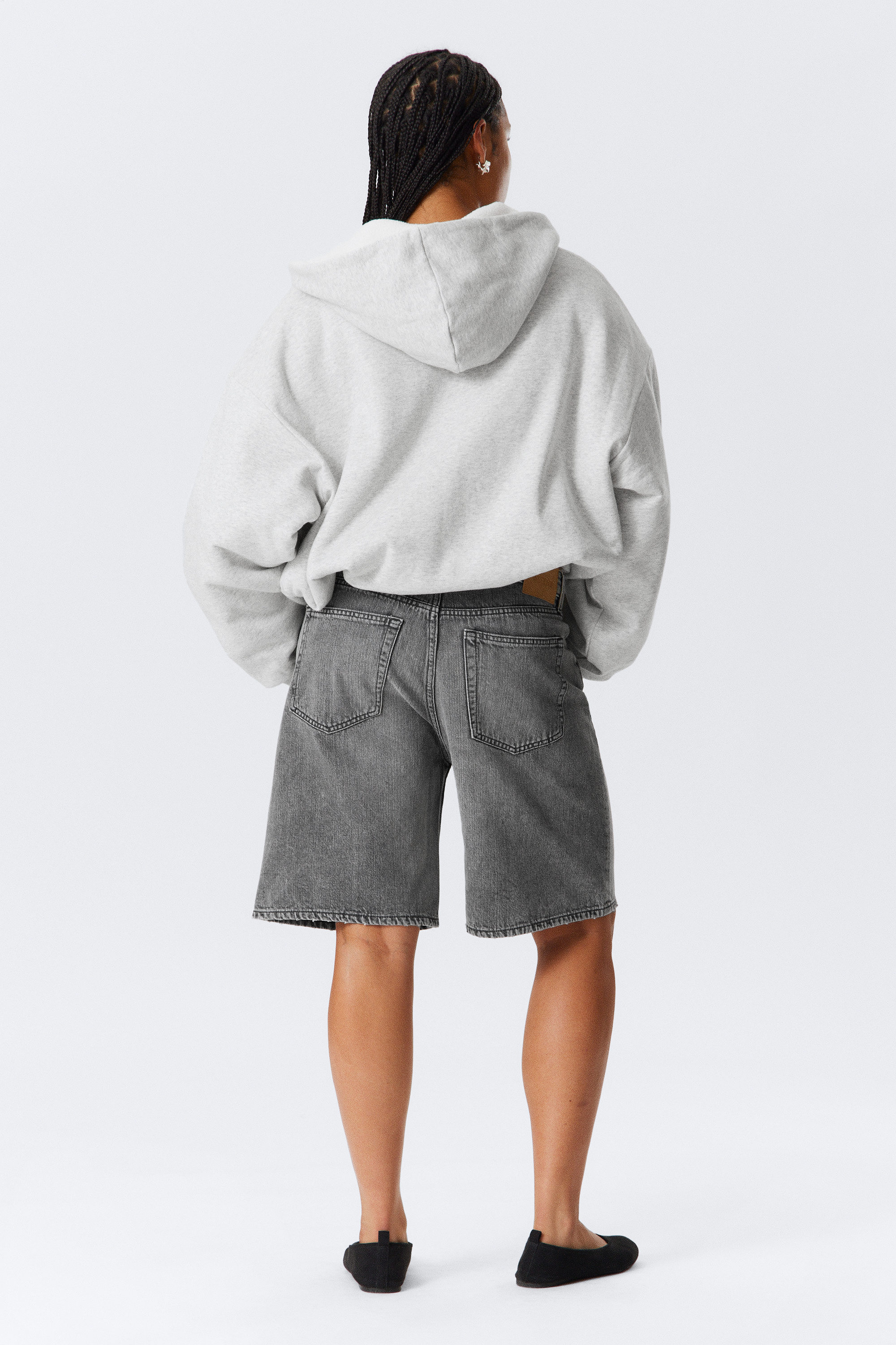 Grey Melange - Oversized Fleece Zip Hoodie - 2