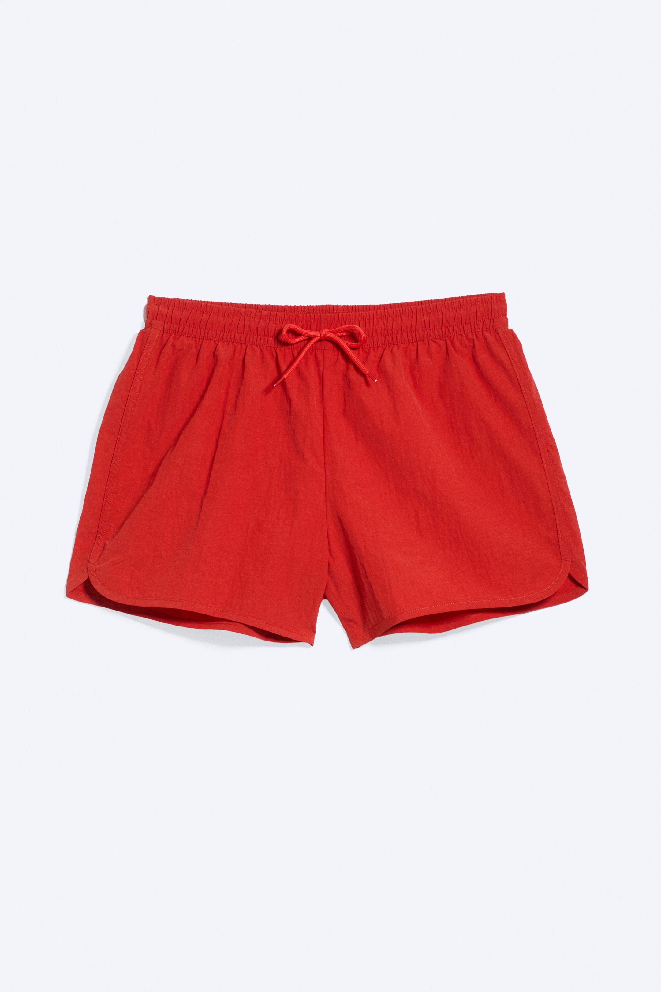 Rot - Strukturierte, mittellange Badeshorts - 3