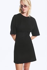 Black - Flared Mini T-shirtklänning - 1