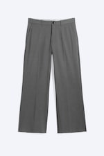 Grey Melange - Moe Relaxed Low Rise Bootcut Leg Suiting Trousers - 0