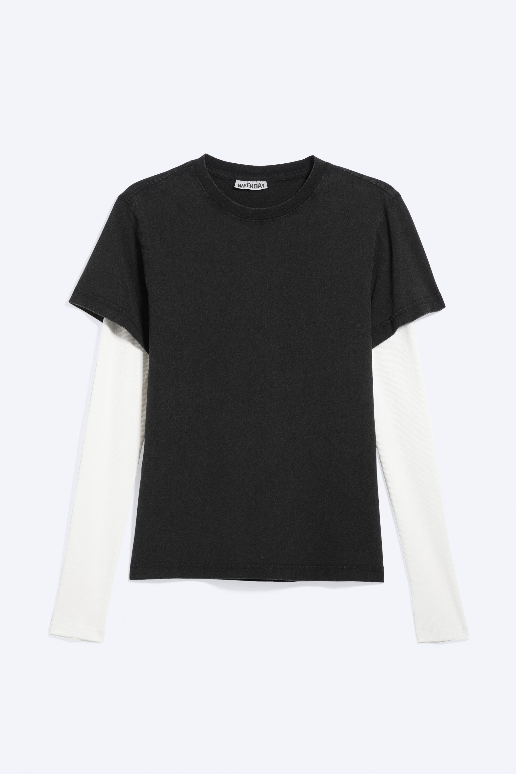 Black & White - Shrunken Double Layered T-shirt - 4