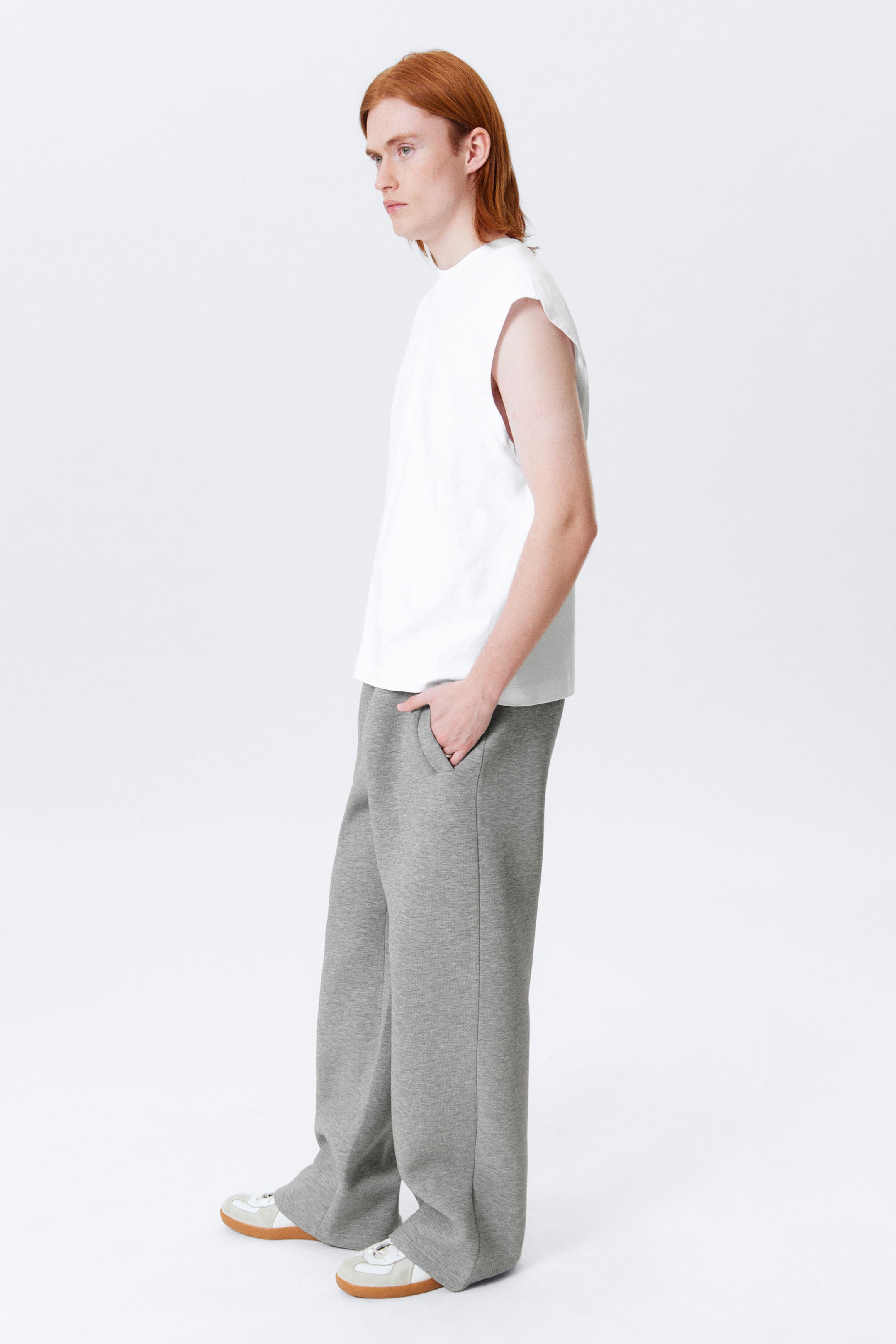 White - Loose Fit Square Cotton Tank Top - 2