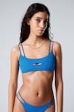 Bright Blue - Strappy Layered Bikini Top - 0