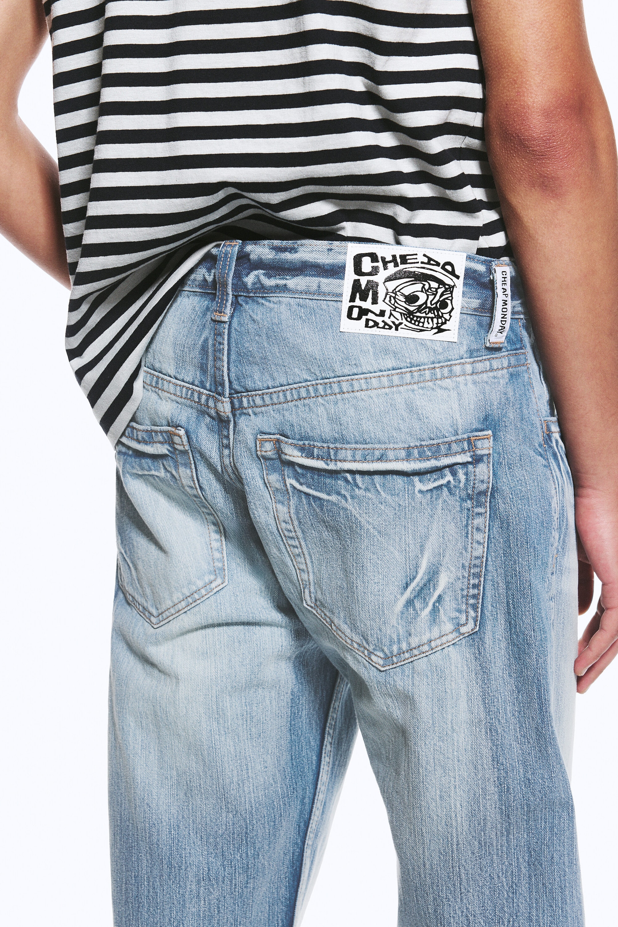 Blue Moon - Bleu clair - Jean droit standard taille basse unisexe Anti - 9