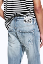 Blue Moon - Bleu clair - Jean droit standard taille basse unisexe Anti - 9