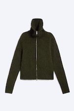 Mørkegrønn - Mohairblanding cardigan med glidelås - 0