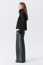 Black - Beige Stripe - Zip-off Nylon Track Trousers - 3