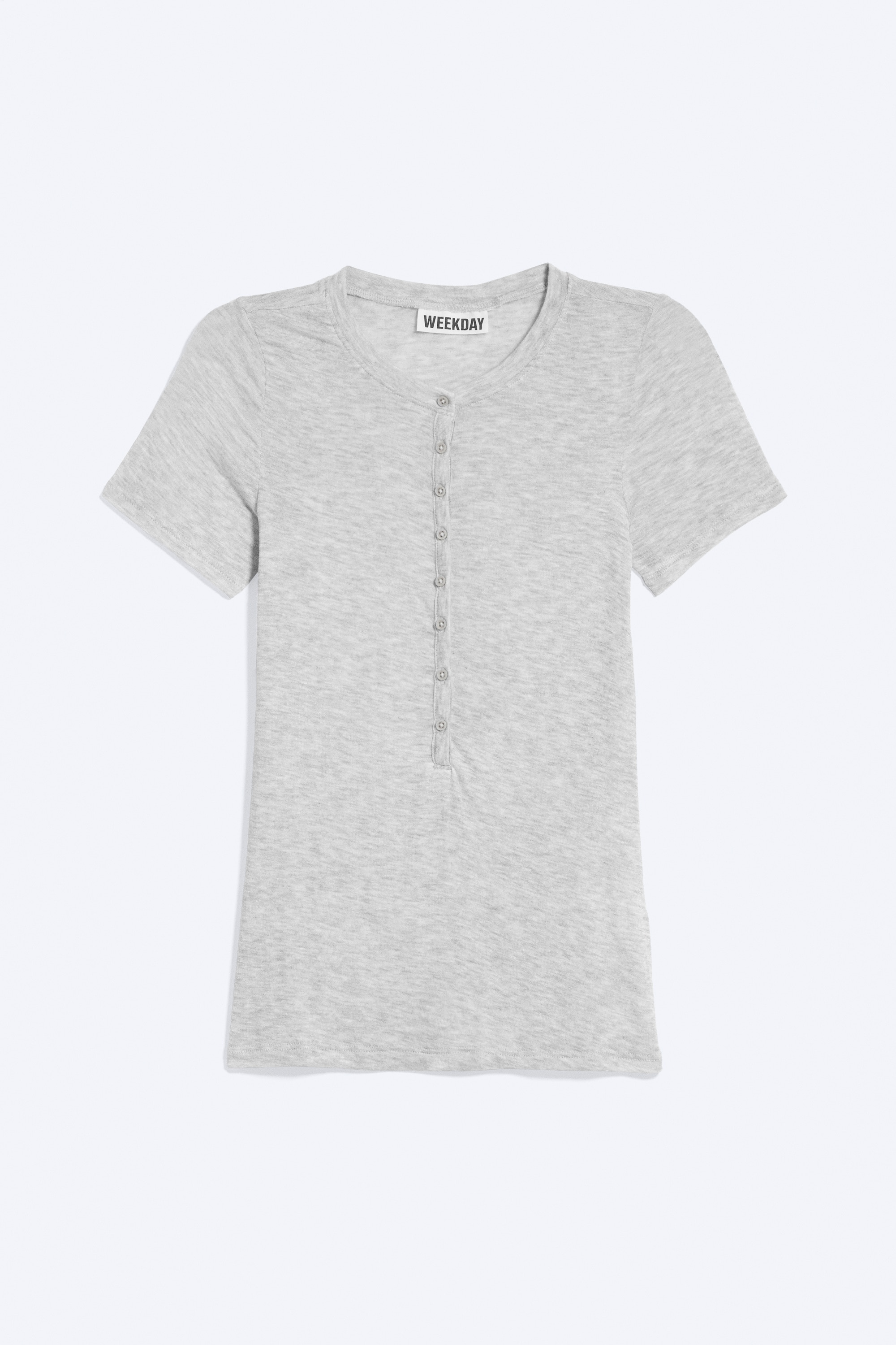 Top Henley a maniche corte - Grigio chiaro polveroso mélange/Bianco/Nero/Verde kaki polvere