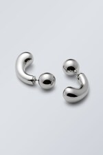 SIlver - Bean Earrings - 0