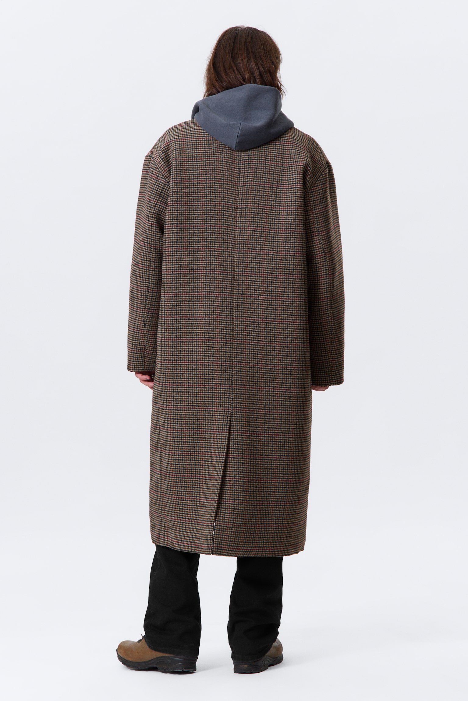 Cappotto oversize in misto lana - Beige a scacchi - 6