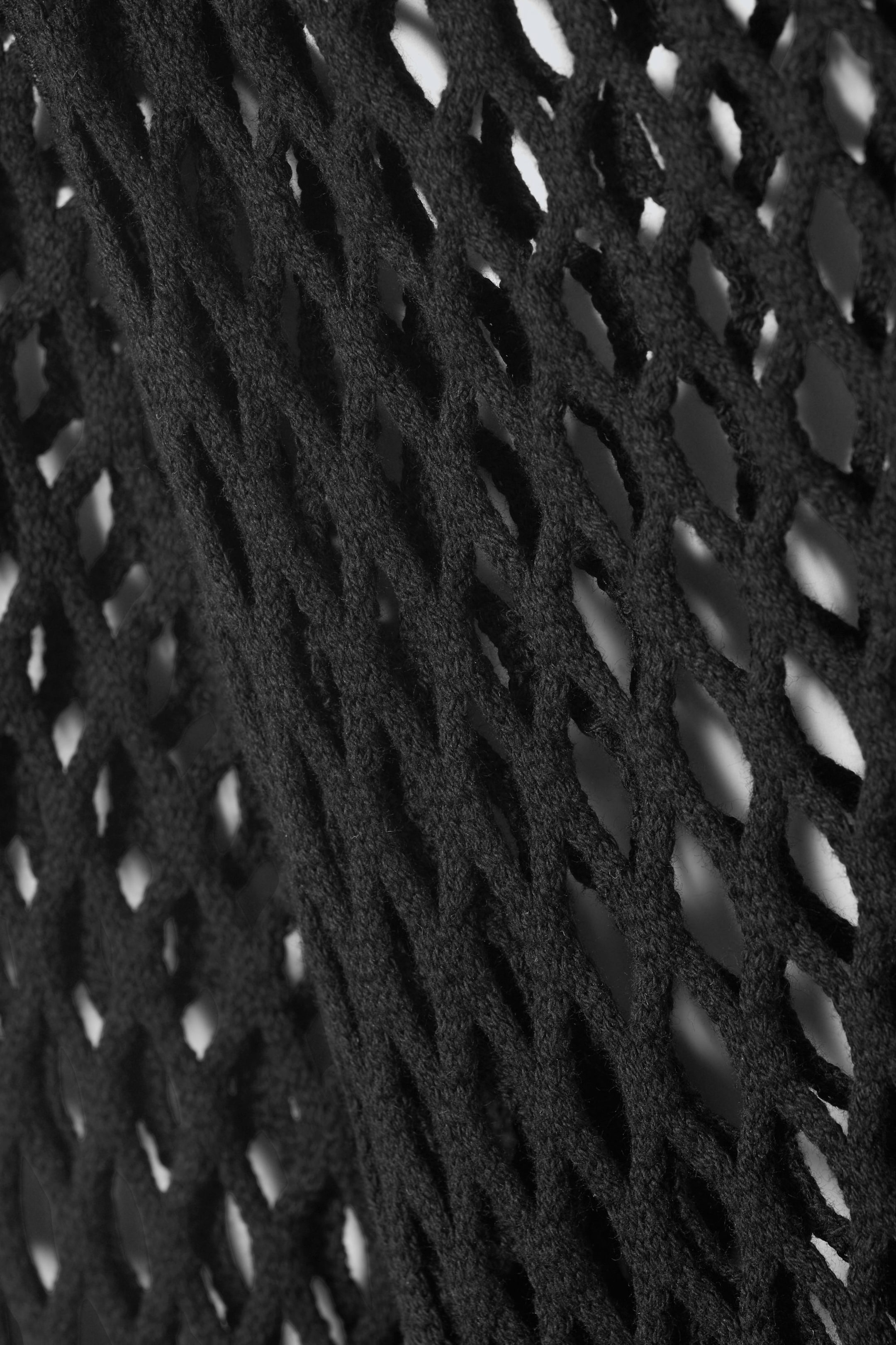 Noir - Robe filet en coton - 1