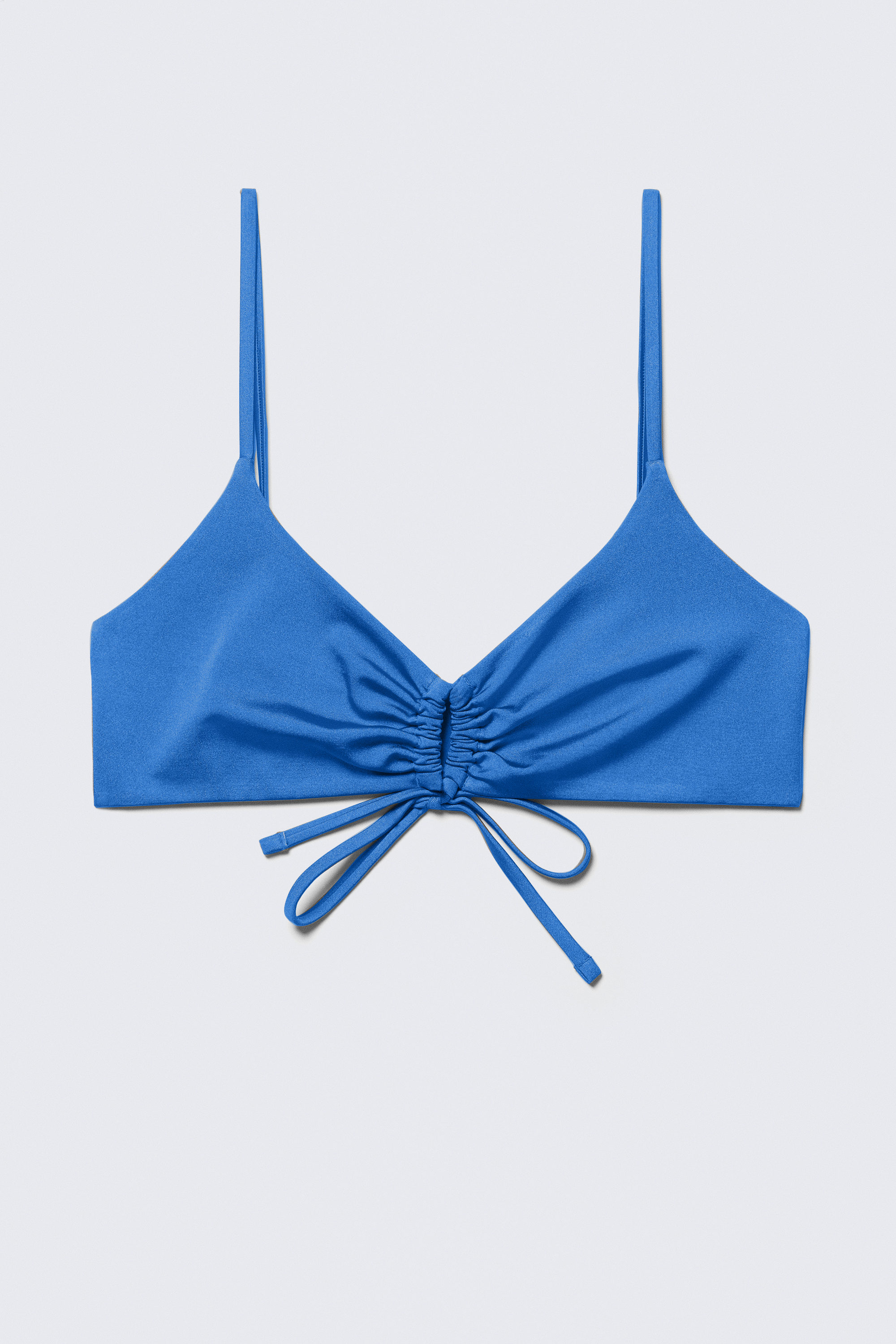 Leuchtendes Blau - Gerafftes Triangel-Bikinioberteil - 1