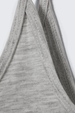 Grey Melange - Slim Strap Tank Top - 4