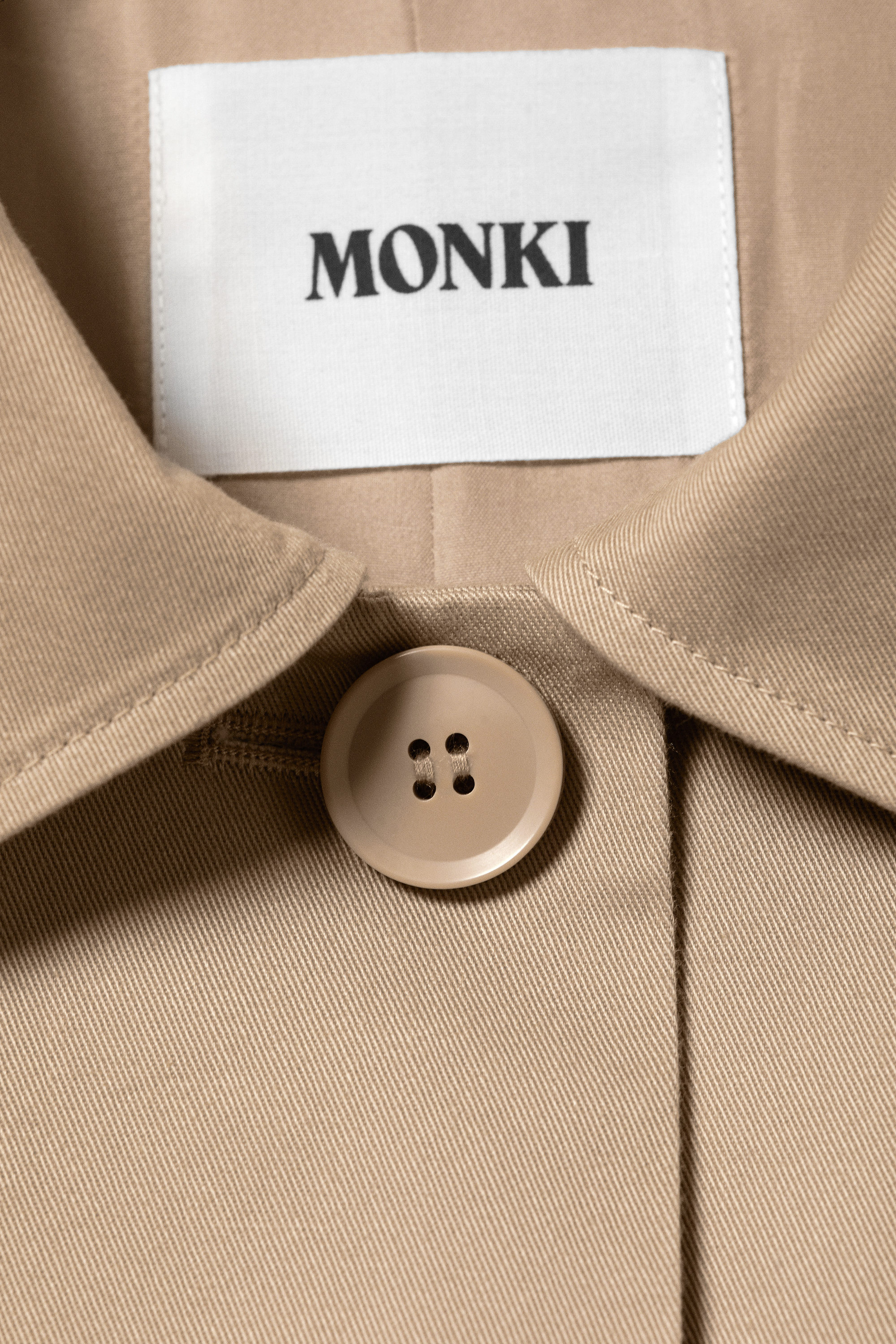 Beige - Locker geschnittener, einreihiger Car-Coat - 1