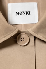 Beige - Relaxed Single-Breasted Car Coat - 5