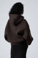 Dark Brown - Oversized Scuba Hoodie - 2
