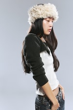 Dusty White - Faux Fur Headband - 0