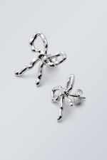 Silver - Bow Earrings - 0