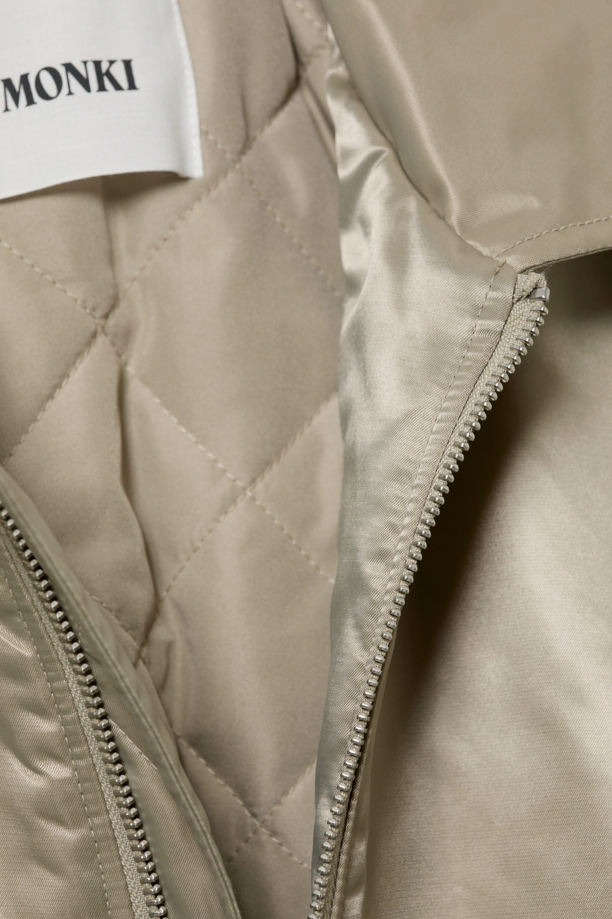 yulia b loose nylon bomber jacket - Light Khaki Green | Monki EU