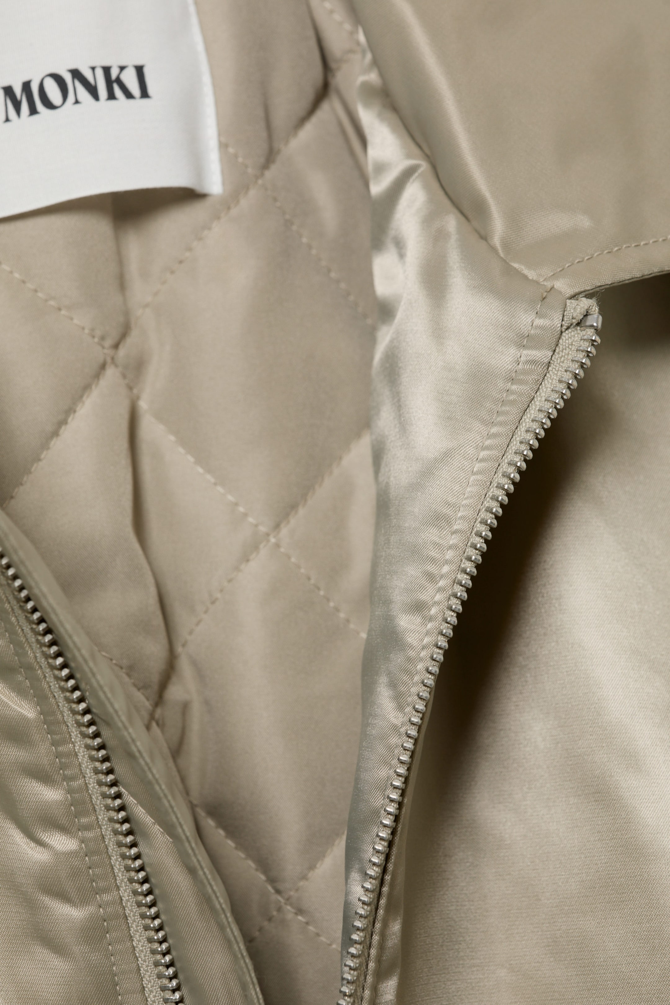 Light Khaki Green - YULIA B LOOSE NYLON BOMBER JACKET - 5