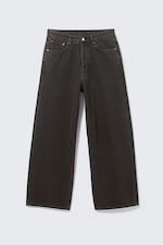 Tuned Black - Black - Astro Mid Rise Loose Baggy Leg Unisex Jeans - 7