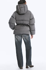 Dark Grey - Waisted puffer jacket - 4