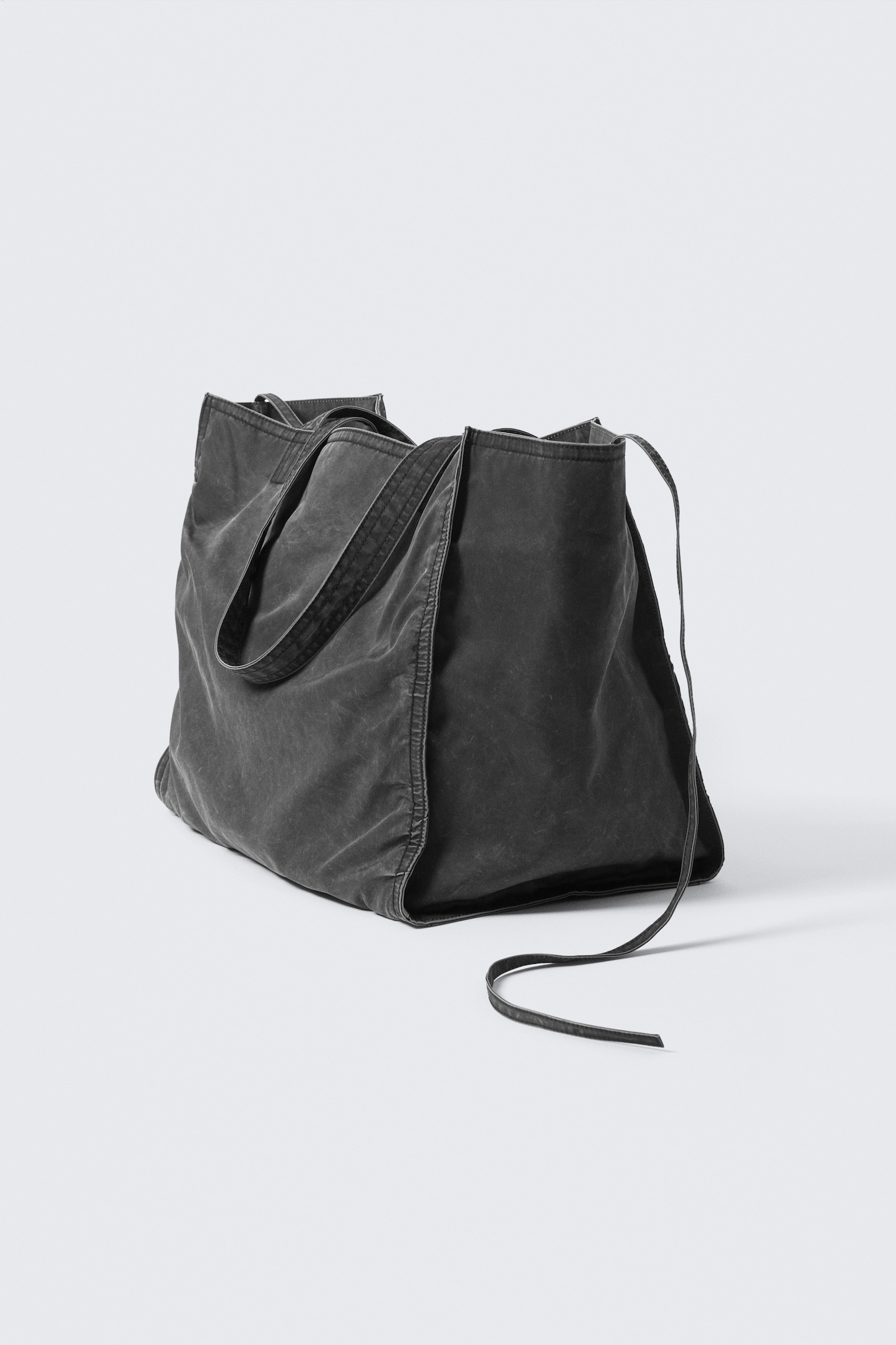Bolso tote grande lavado - Negro lavado