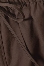 Dunkelbraun - Maxirock aus Baumwoll-Canvas mit Kordelzug - 1