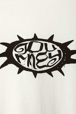 White w spikey - Relaxed Graphic Printed Tee - 1