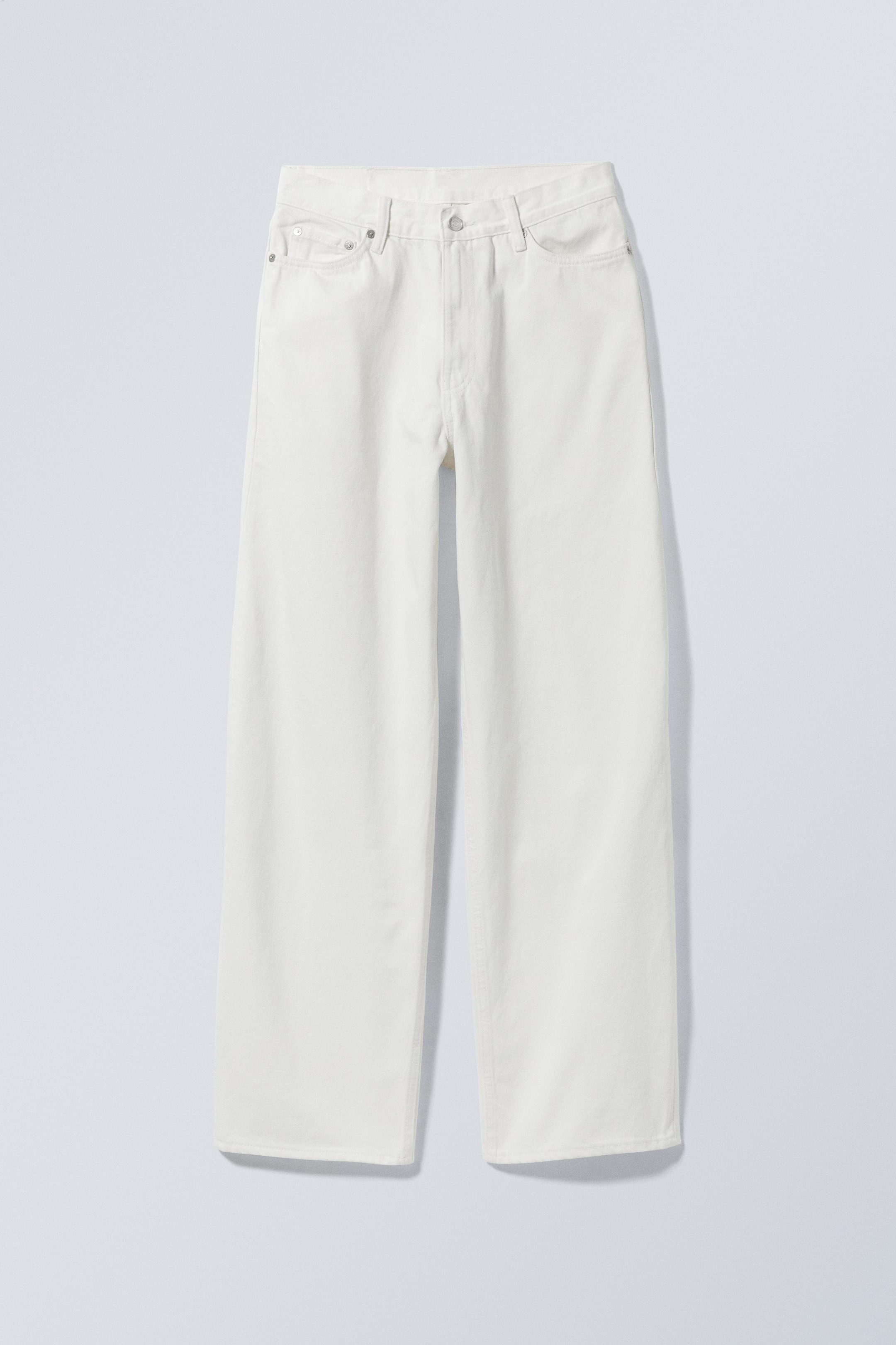 White - Rail Mid Rise Loose Wide Jeans - 0