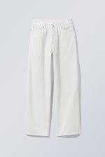 White - Rail Mid Rise Loose Wide Jeans - 0