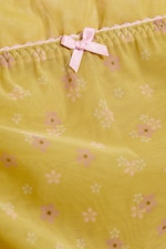Lime Yellow - Floral - Double Layered Mesh Skirt - 1