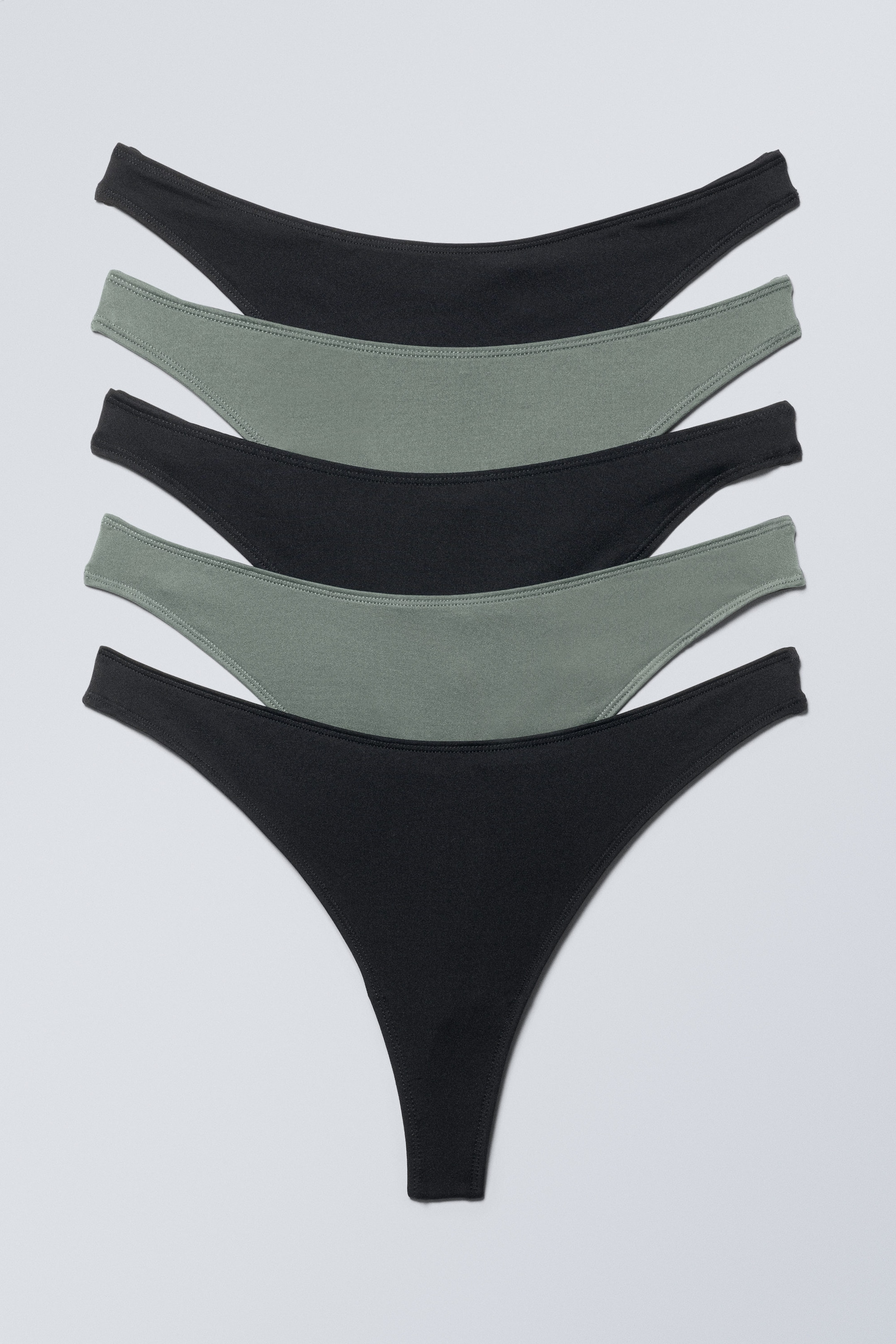 Black Khaki - 5-pack Soul thong - 0
