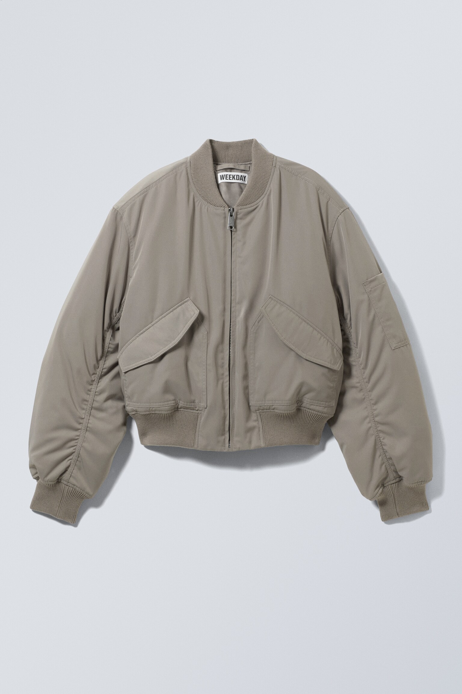 Cropped Bomber Jacket - Dusty Mole
